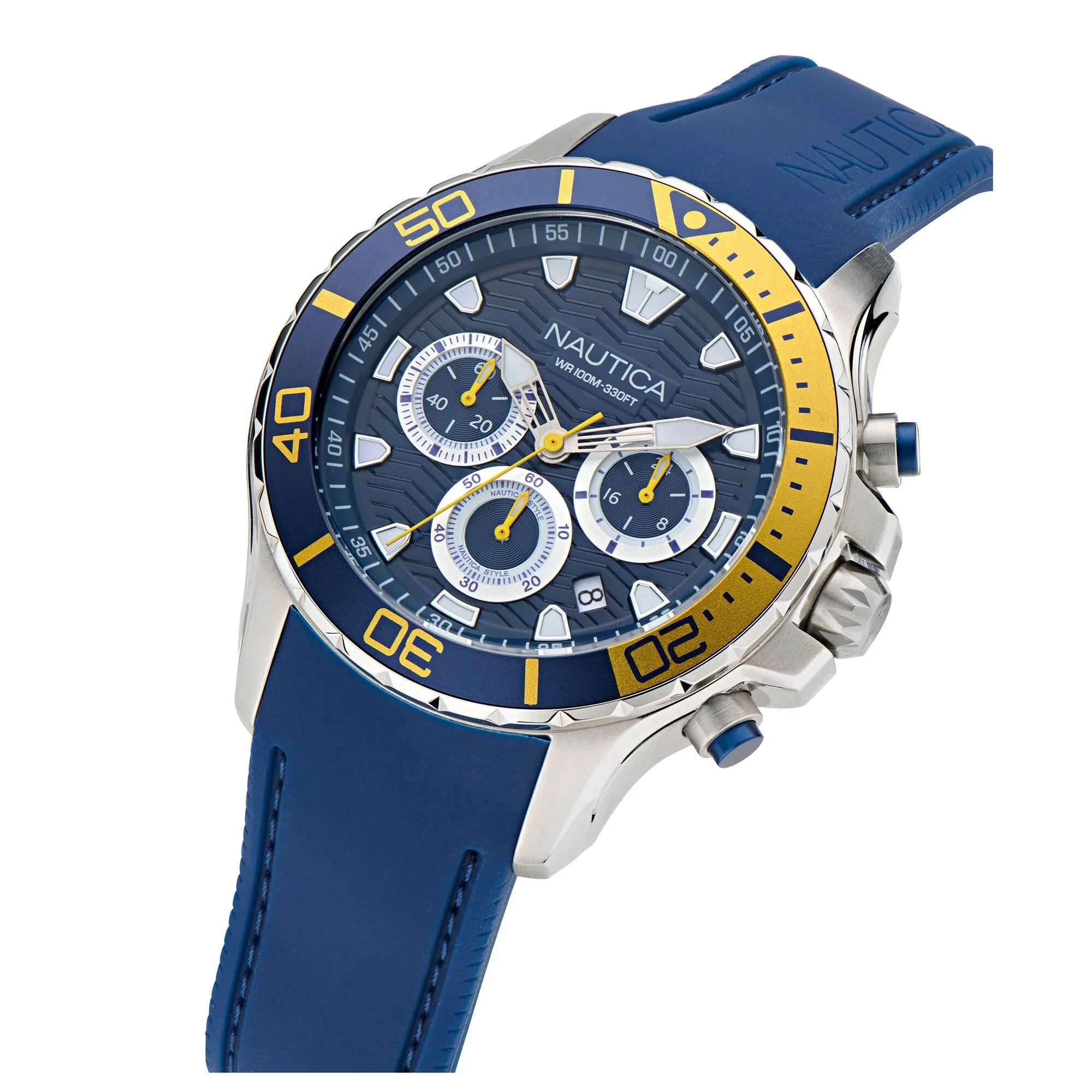 Nautica Mens Nst Chronograph Silicone Watch Nautica Clothing