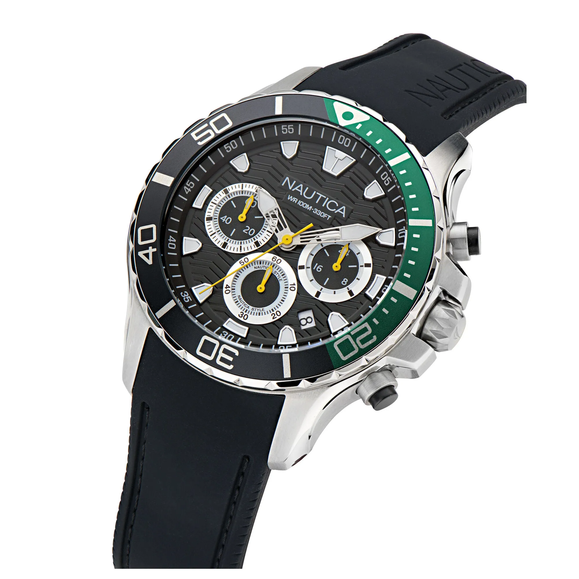 Nautica Mens Nst Chronograph Silicone Watch Nautica Clothing