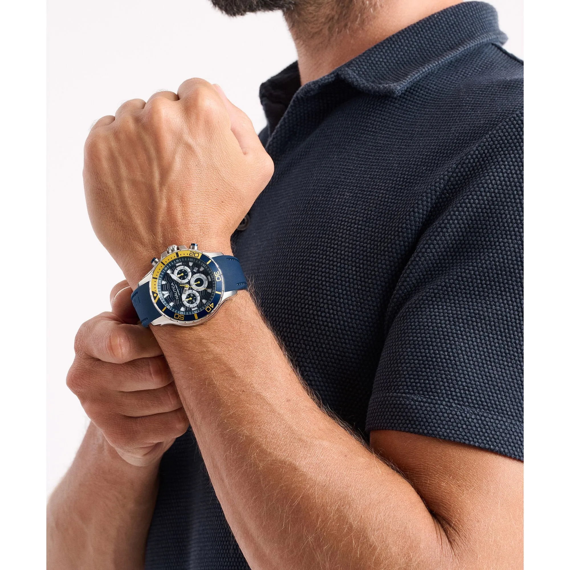 Nautica Mens Nst Chronograph Silicone Watch Nautica Clothing