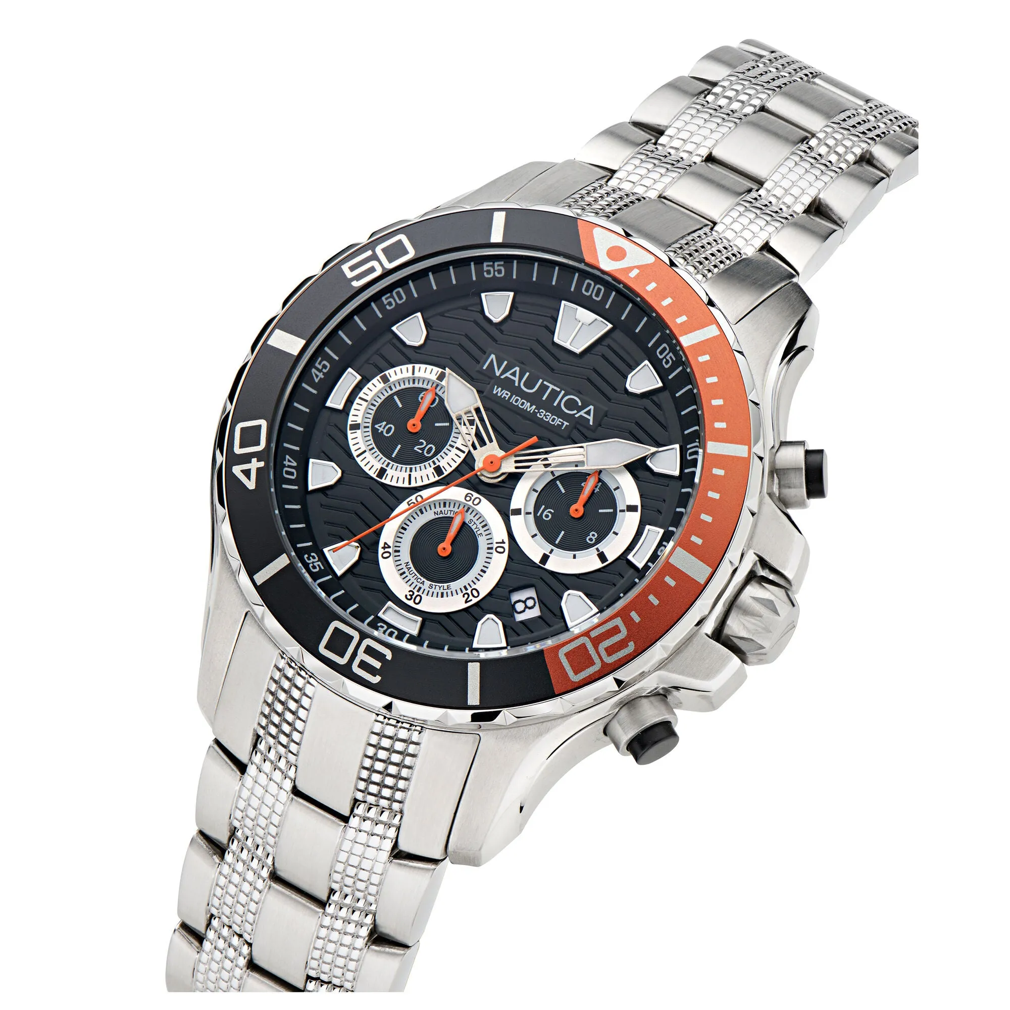 Nautica Mens Nst Chronograph Stainless Steel Watch Nautica Clothing