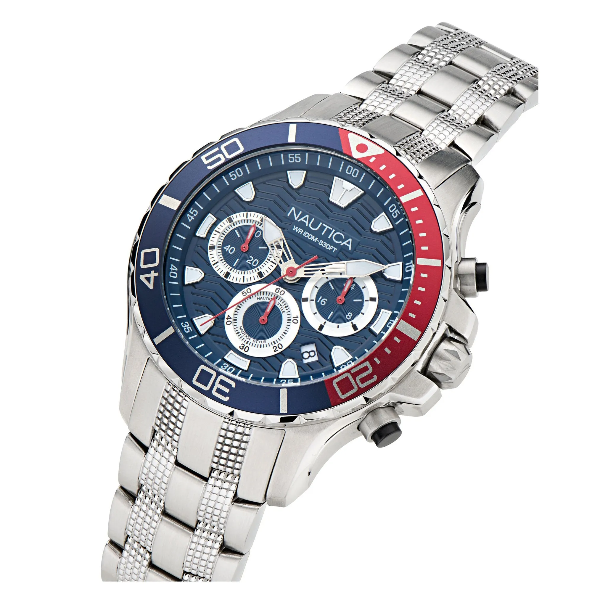 Nautica Mens Nst Chronograph Stainless Steel Watch Nautica Clothing
