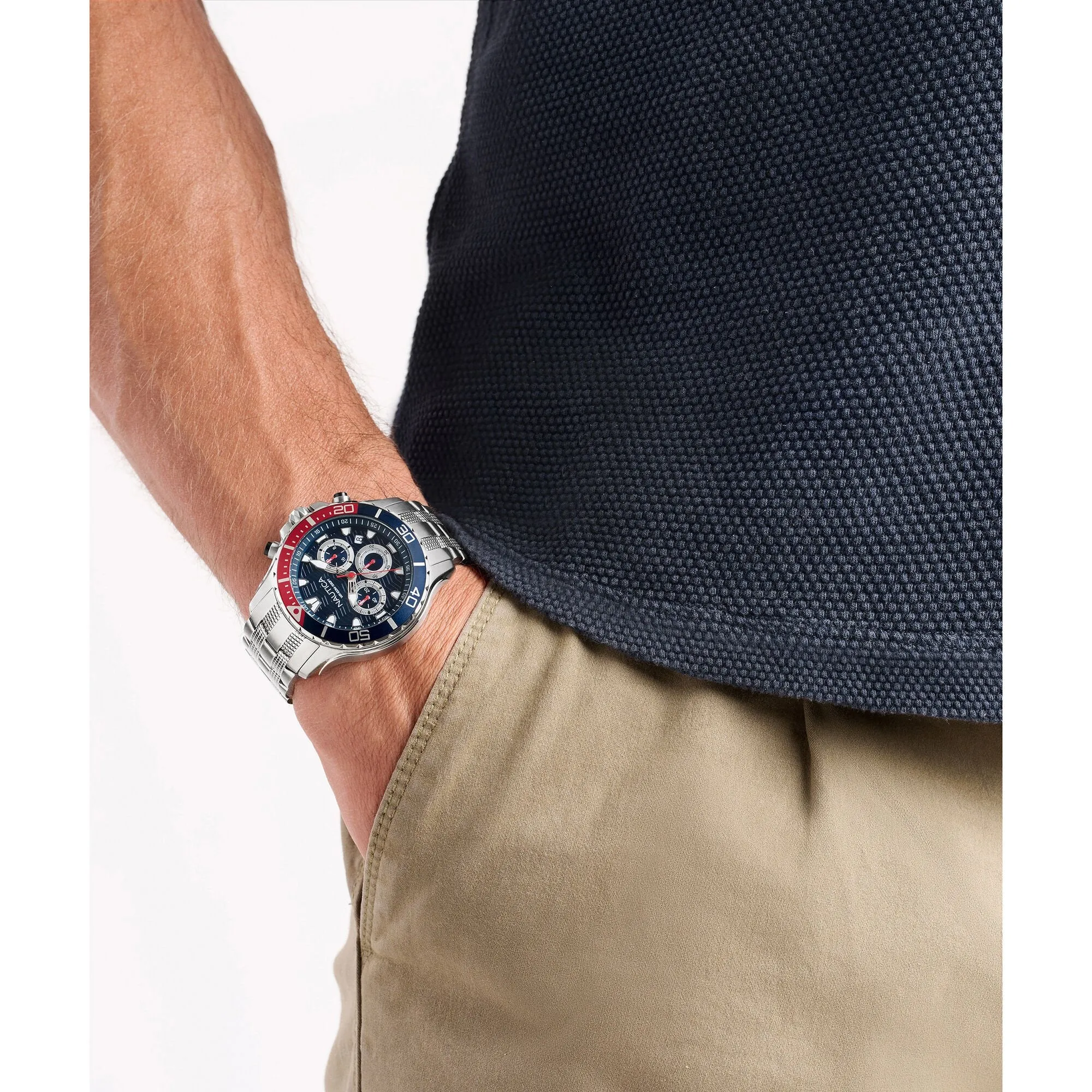 Nautica Mens Nst Chronograph Stainless Steel Watch Nautica Clothing