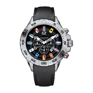 Nautica Men's Nst Flag Chronograph Watch - Black Multi Nautica