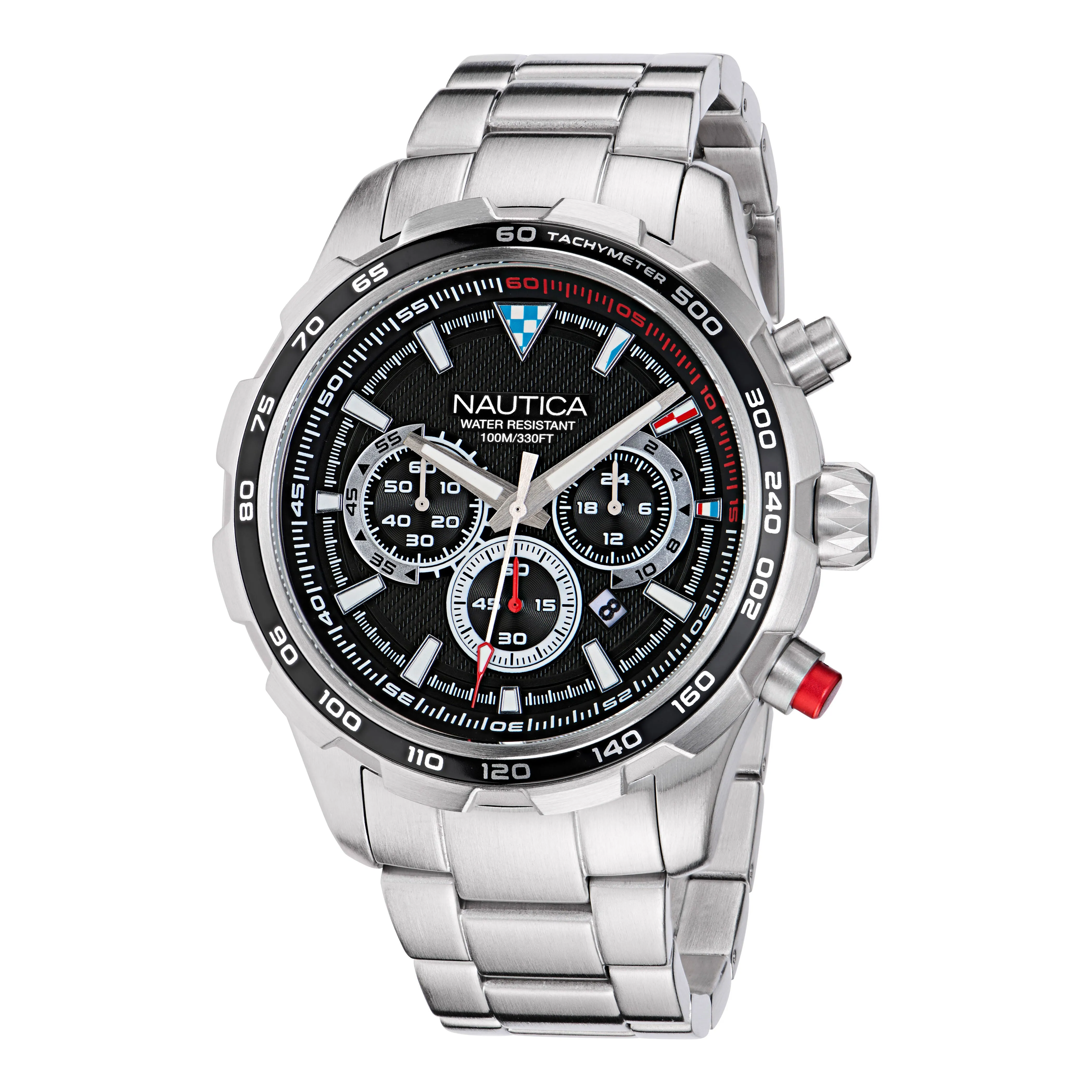 Nautica Mens Nst Stainless Steel Chronograph Watch Nautica Clothing