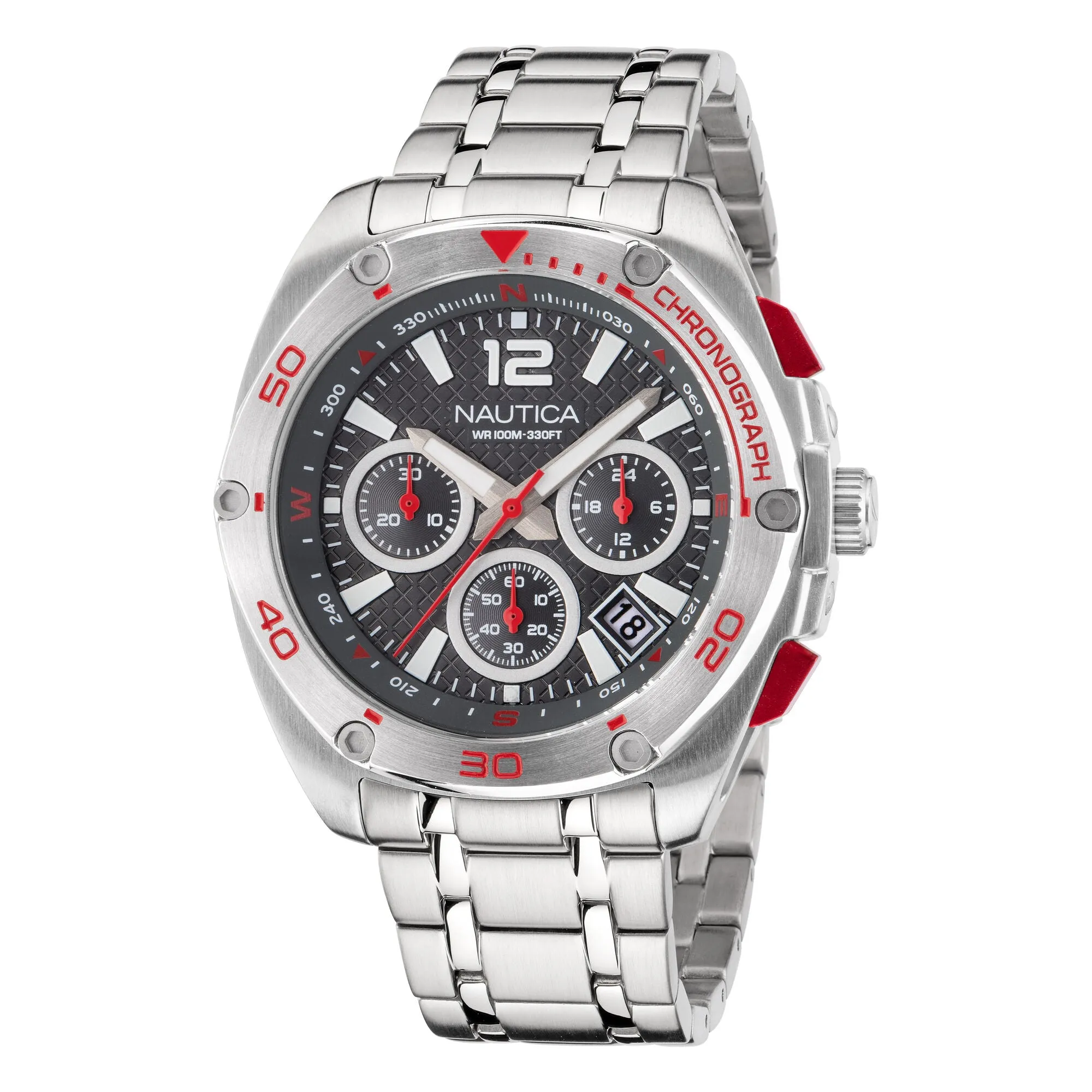 Nautica Men's Tin Can Bay Recycled Stainless Steel Chronograph Watch Multi Nautica