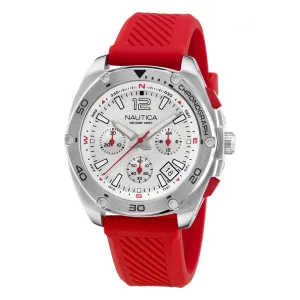 Nautica Men's Tin Can Bay Silicone Chronograph Watch Multi Nautica