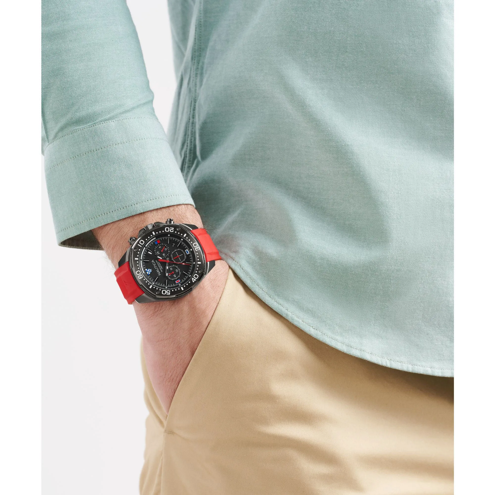 Nautica Nct Blue Sail Chronograph Silicone Watch Nautica Clothing