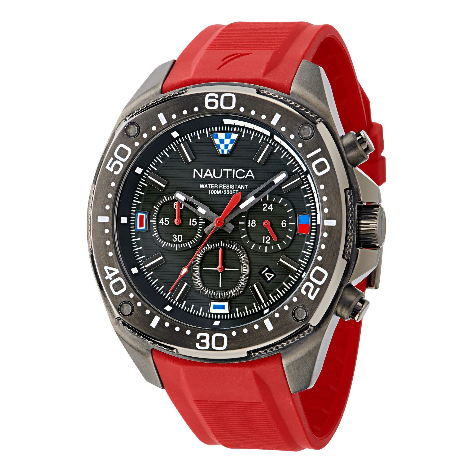 Nautica Nct Blue Sail Chronograph Silicone Watch Nautica Clothing