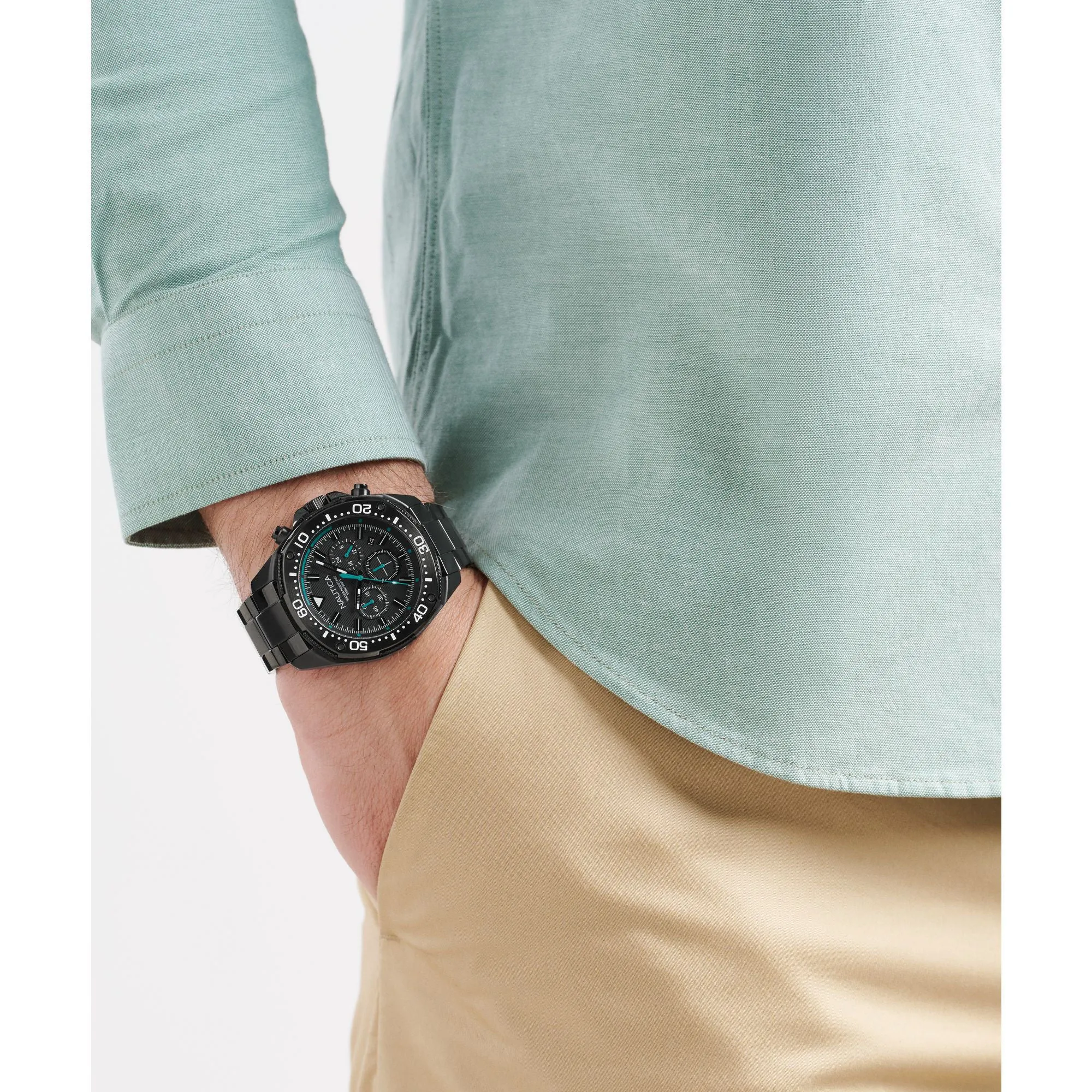 Nautica Nct Blue Sail Chronograph Stainless Steel Watch Nautica Clothing