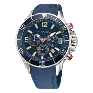Nautica Nst Chronograph Stainless Steel And Silicone Watch Nautica Clothing