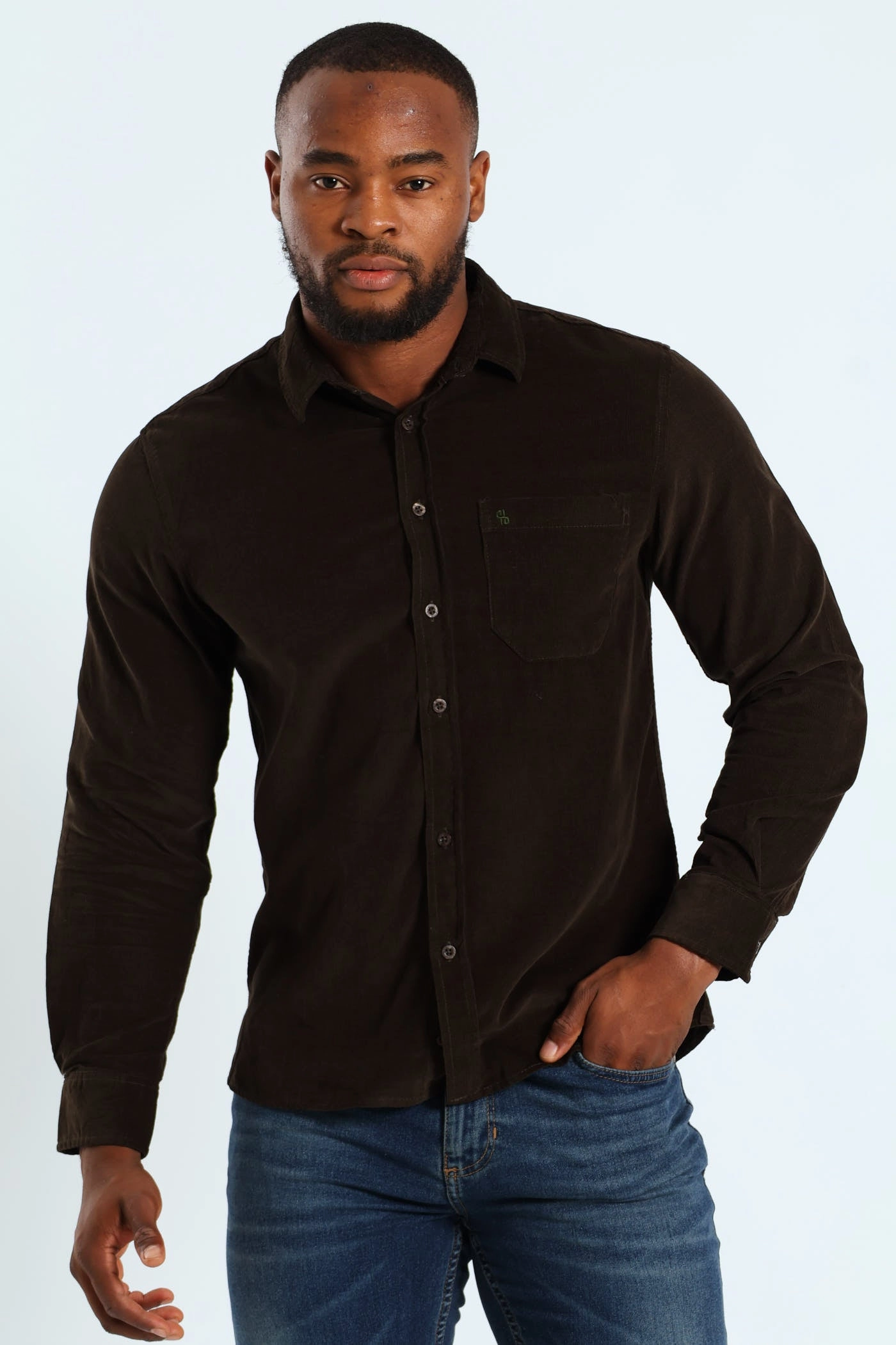 Fashionable options Long Sleeve Corduroy Shirt - Mid Brown Nautical - themed fashion