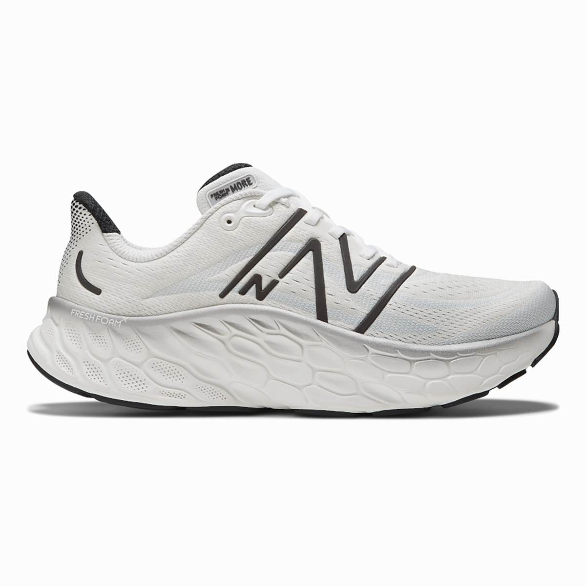 Convenient New Balance Fresh Foam X More V4 - White - Black Metallic - Black Handsome