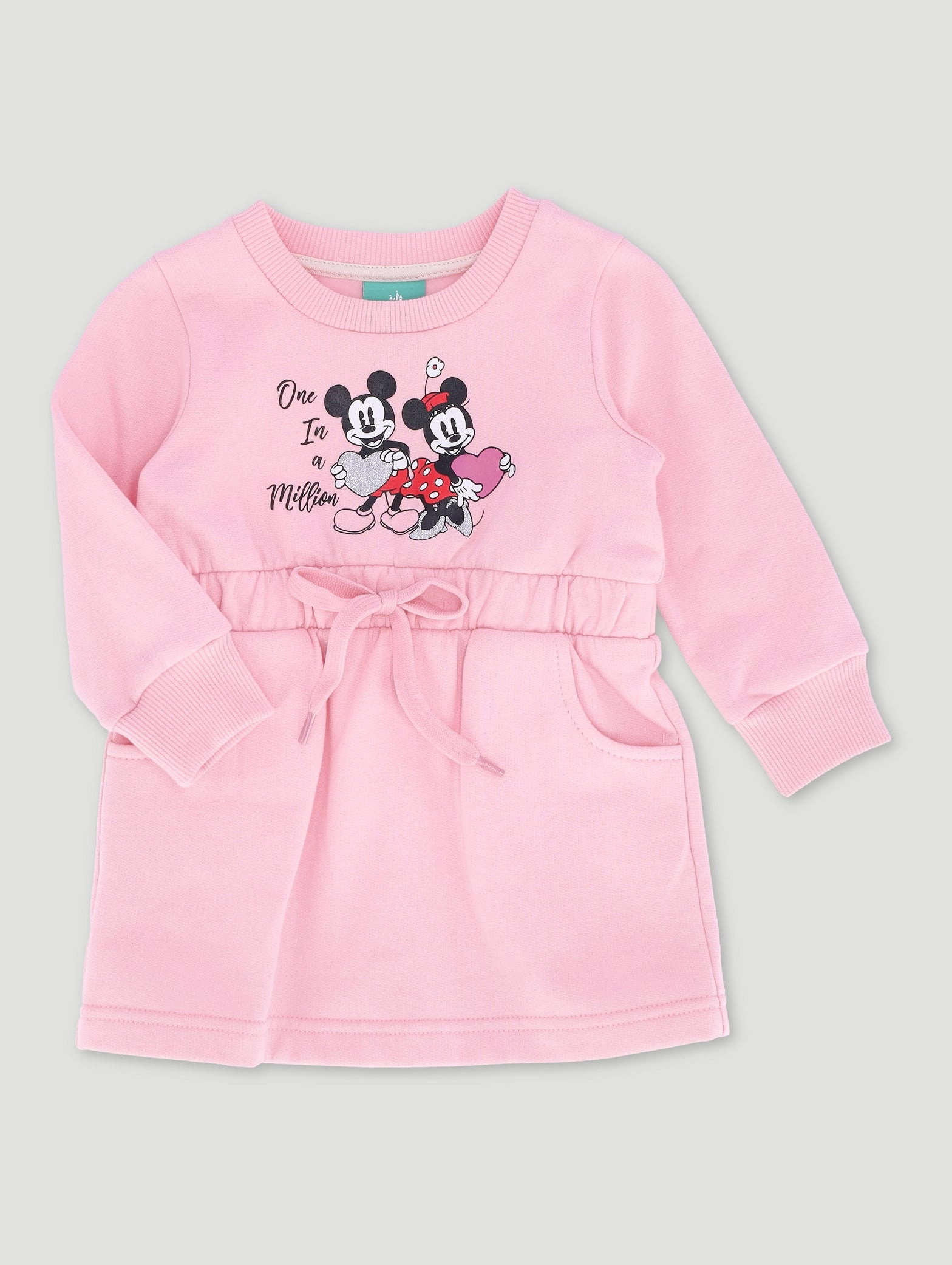 Baby Girls Minnie Mouse Fleece Dress - Pink Fashion culture Everyday wear