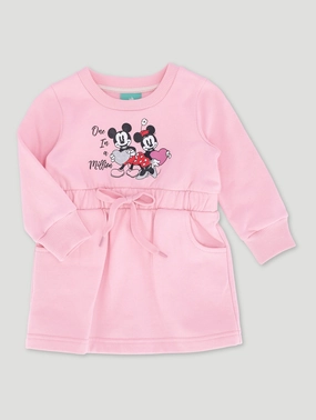 New fashion arrivals Baby Girls Minnie Mouse Fleece Dress - Pink Wool - sourced fashion