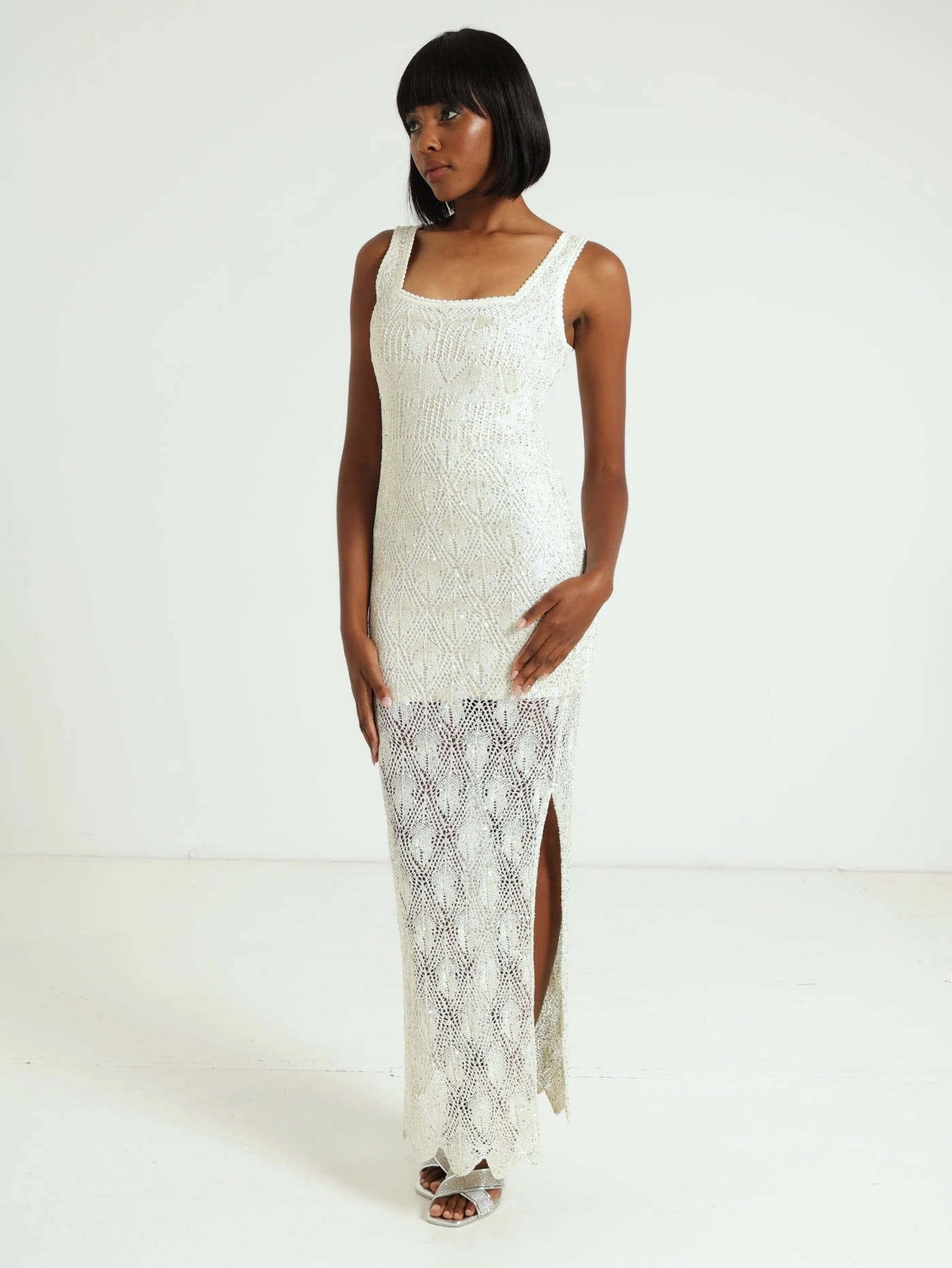 Fashion technology Square Neck Liza Dress - White Fashion storage (wardrobes, hangers, etc.)