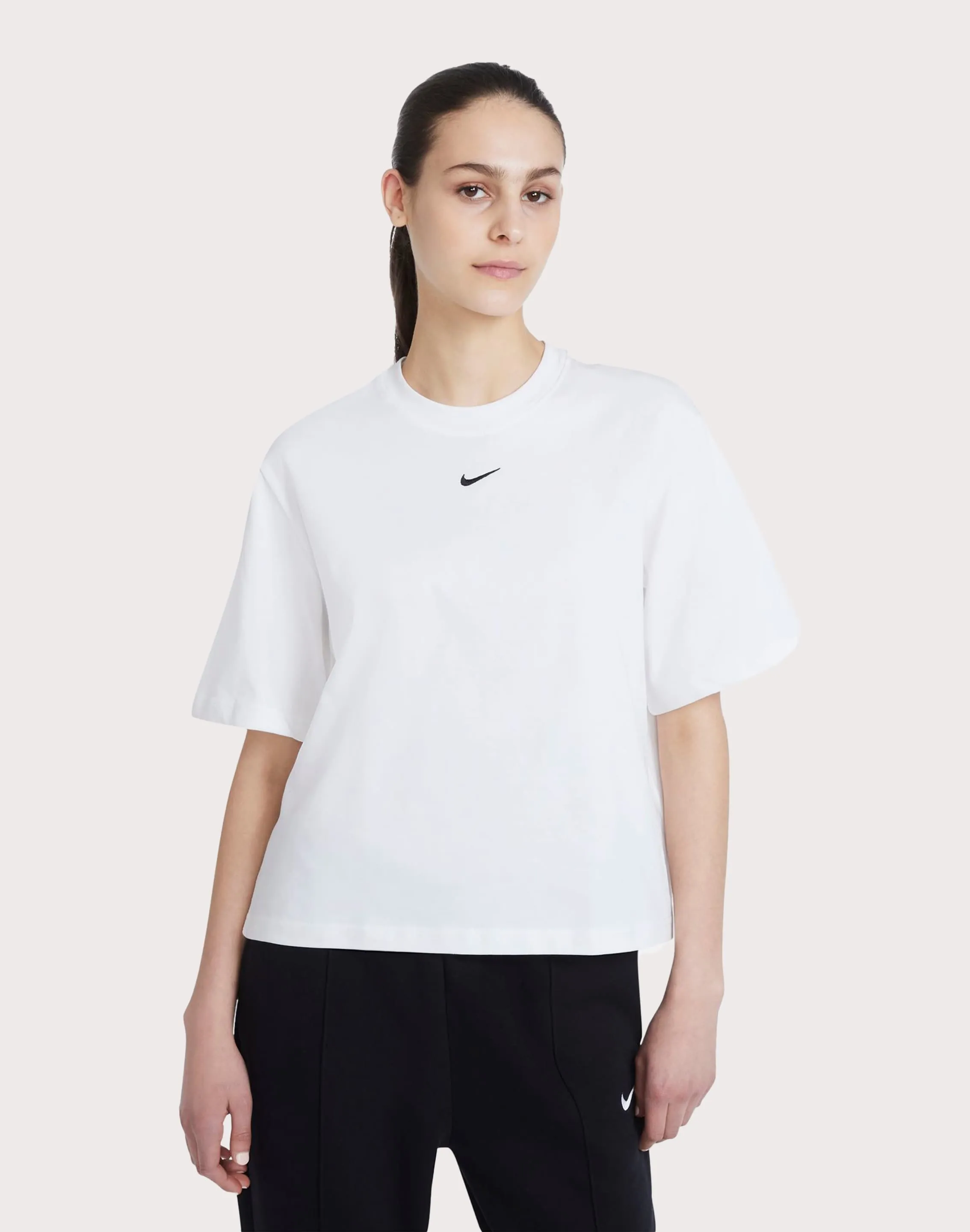 Nike Sportswear Essentials Boxy White Tee Printed fashion Denim - based fashion