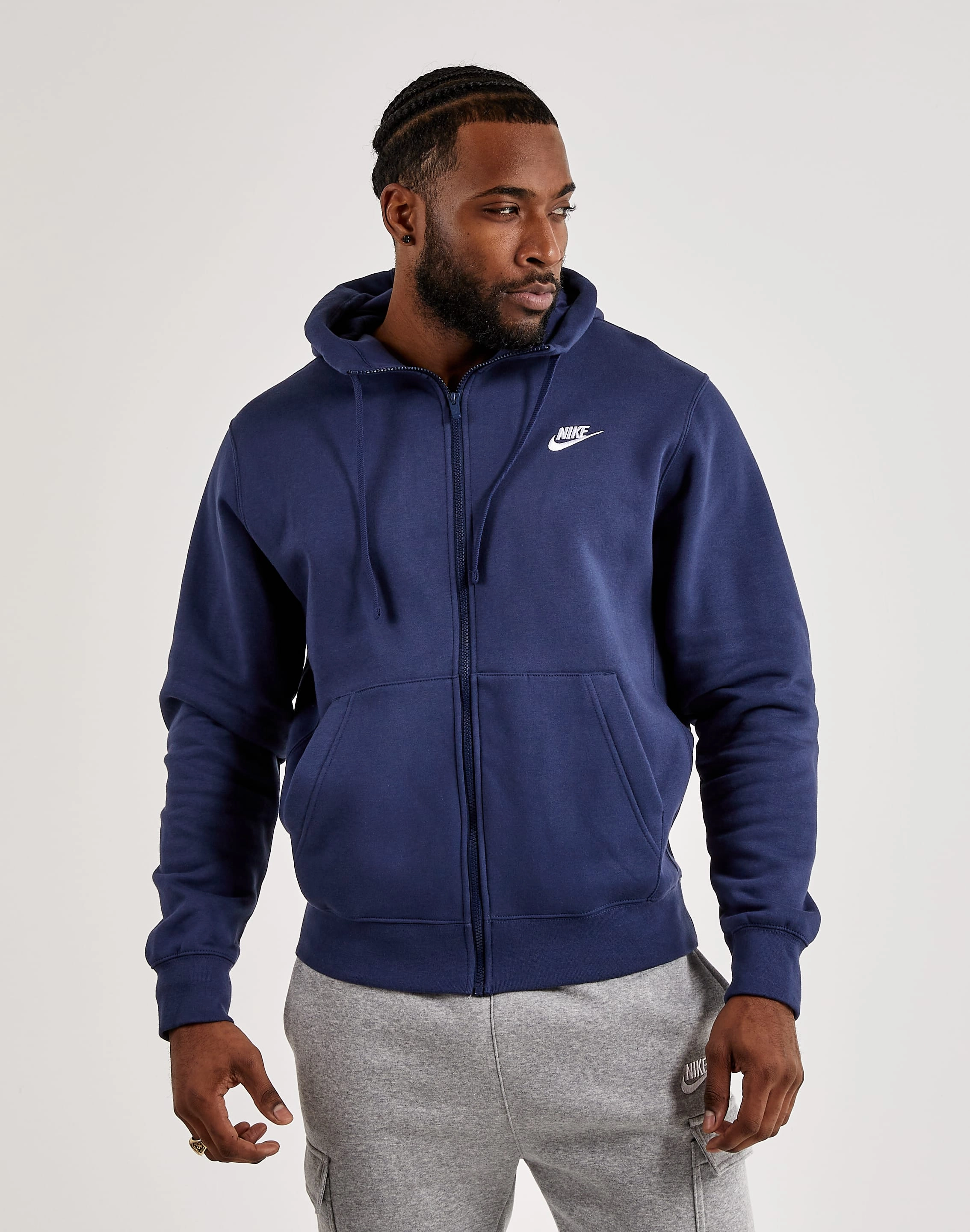 Nike Club Fleece Full-Zip Hoodie Embroidered fashion Vintage - inspired fashion