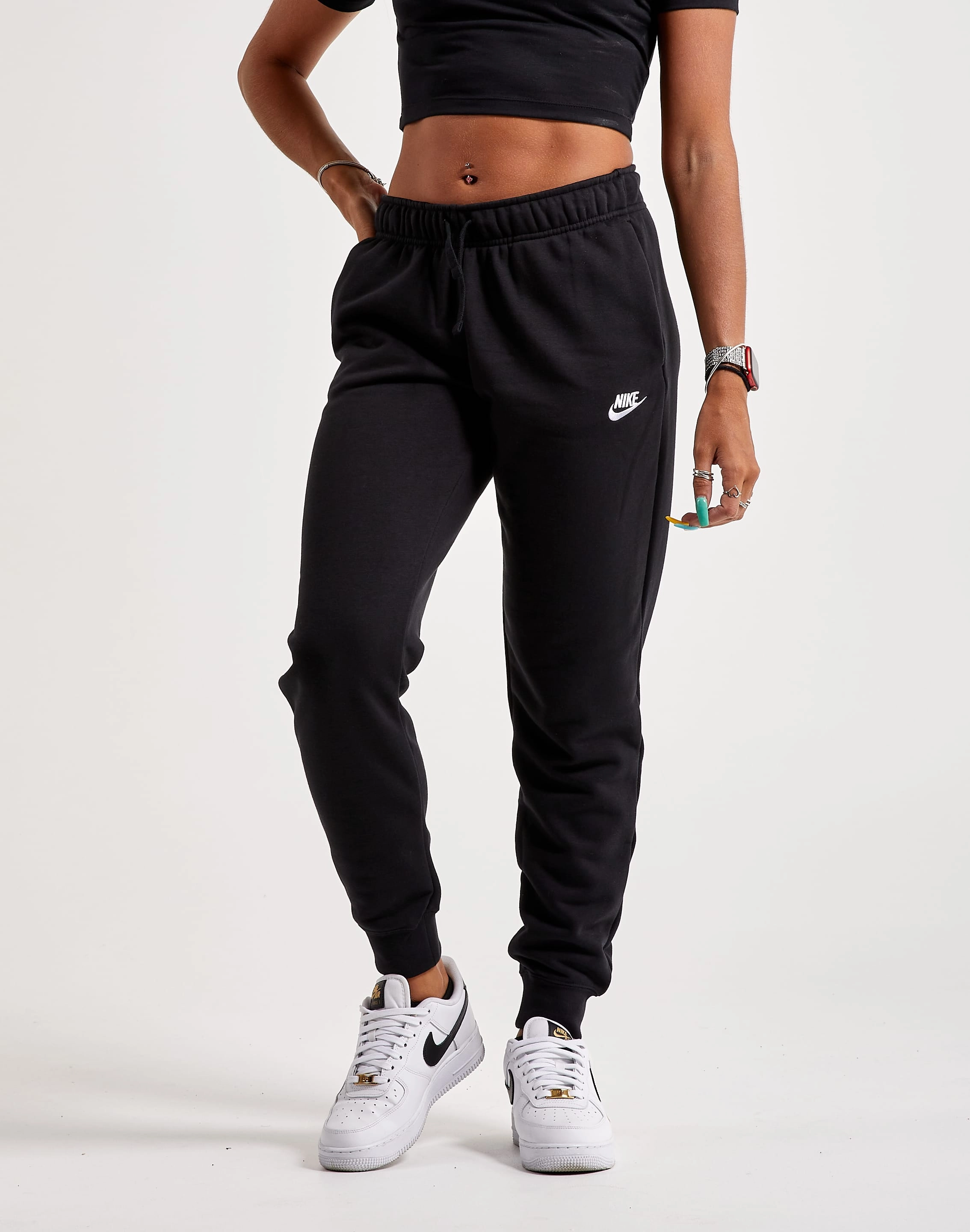 Nike Club Fleece Mid-Rise Pants Denim products Preppy style items