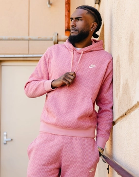 Nike Monogram Club Fleece Pullover Hoodie Recycled fashion materials High - end fashion