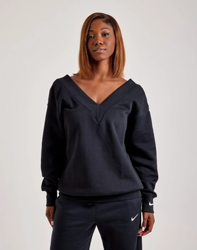 Nike Phoenix Fleece V-Neck Sweatshirt Polyester - used fashion Workwear options