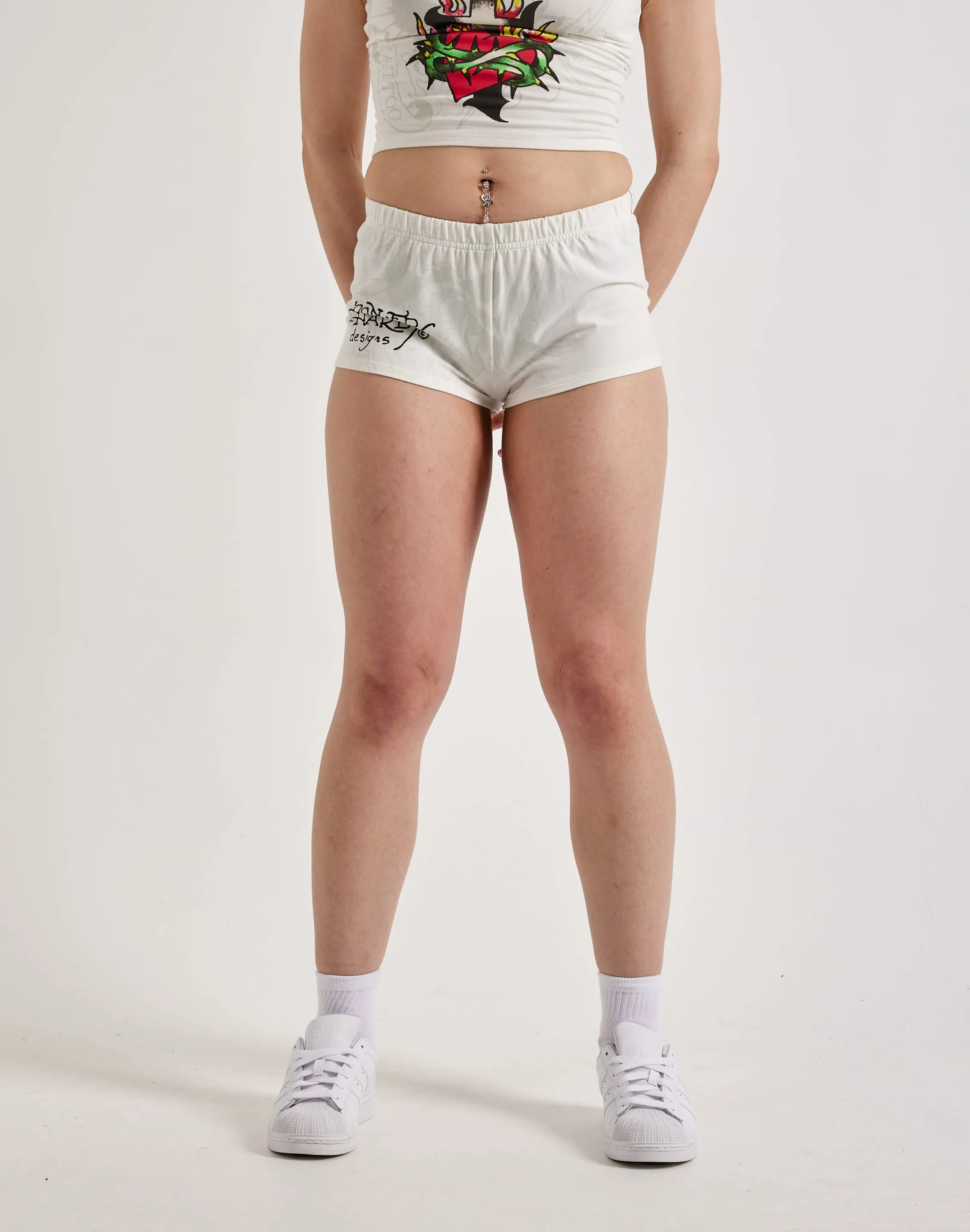 Nylon - included fashion Ed Hardy Cross Heart Booty Shorts Fashion trends by region