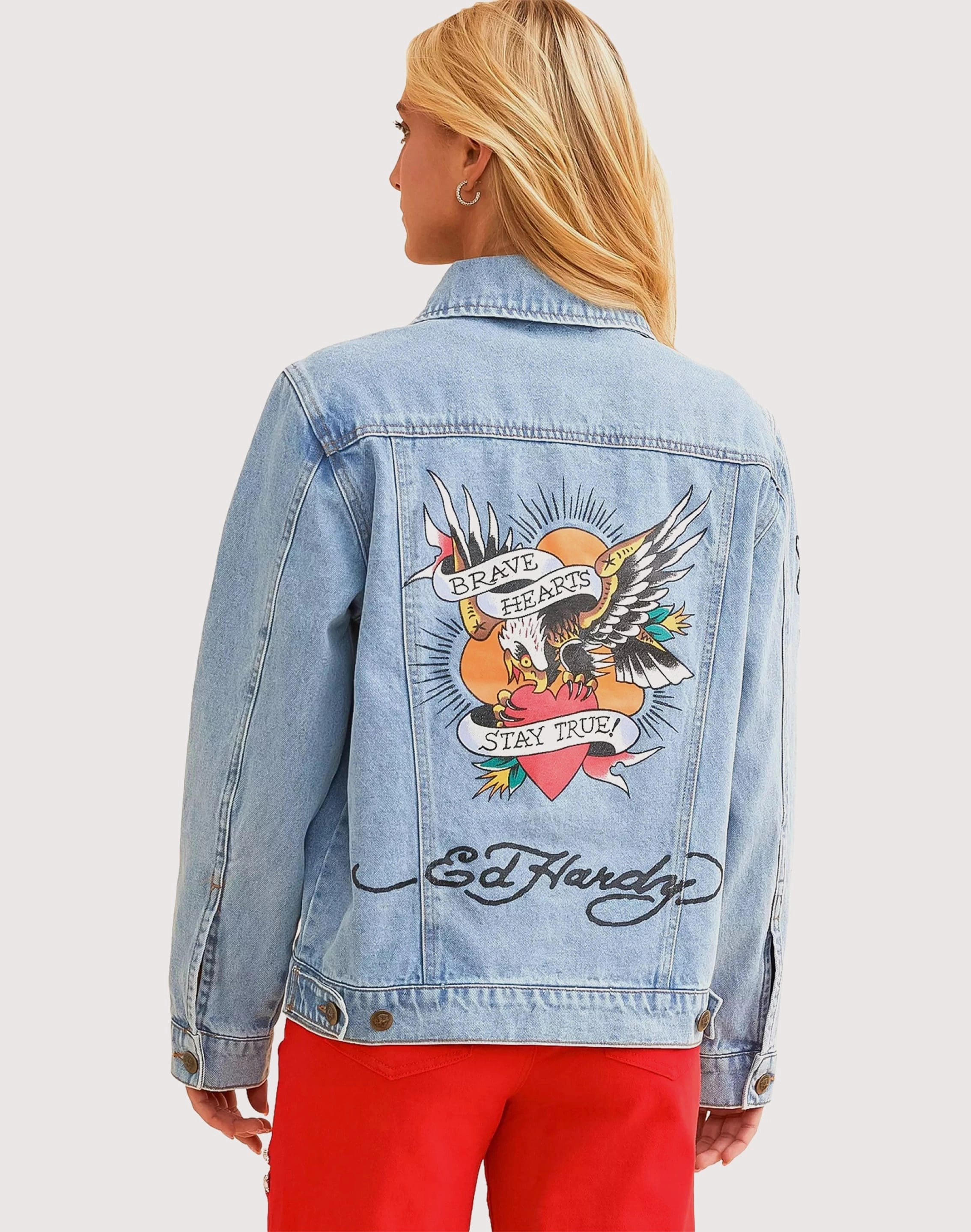Nylon - included fashion Ed Hardy Brave Eagle Denim Jacket