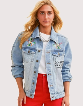 Nylon - included fashion Ed Hardy Brave Eagle Denim Jacket Fashion advice