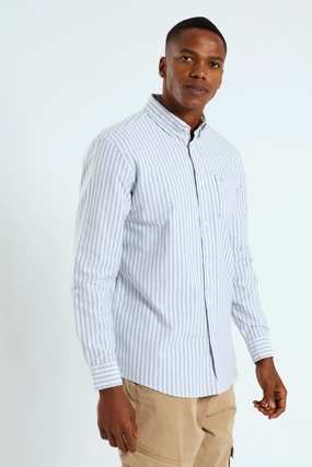 Organic fashion products Long Sleeve Stripe Shirt - Light Blue Evening wear