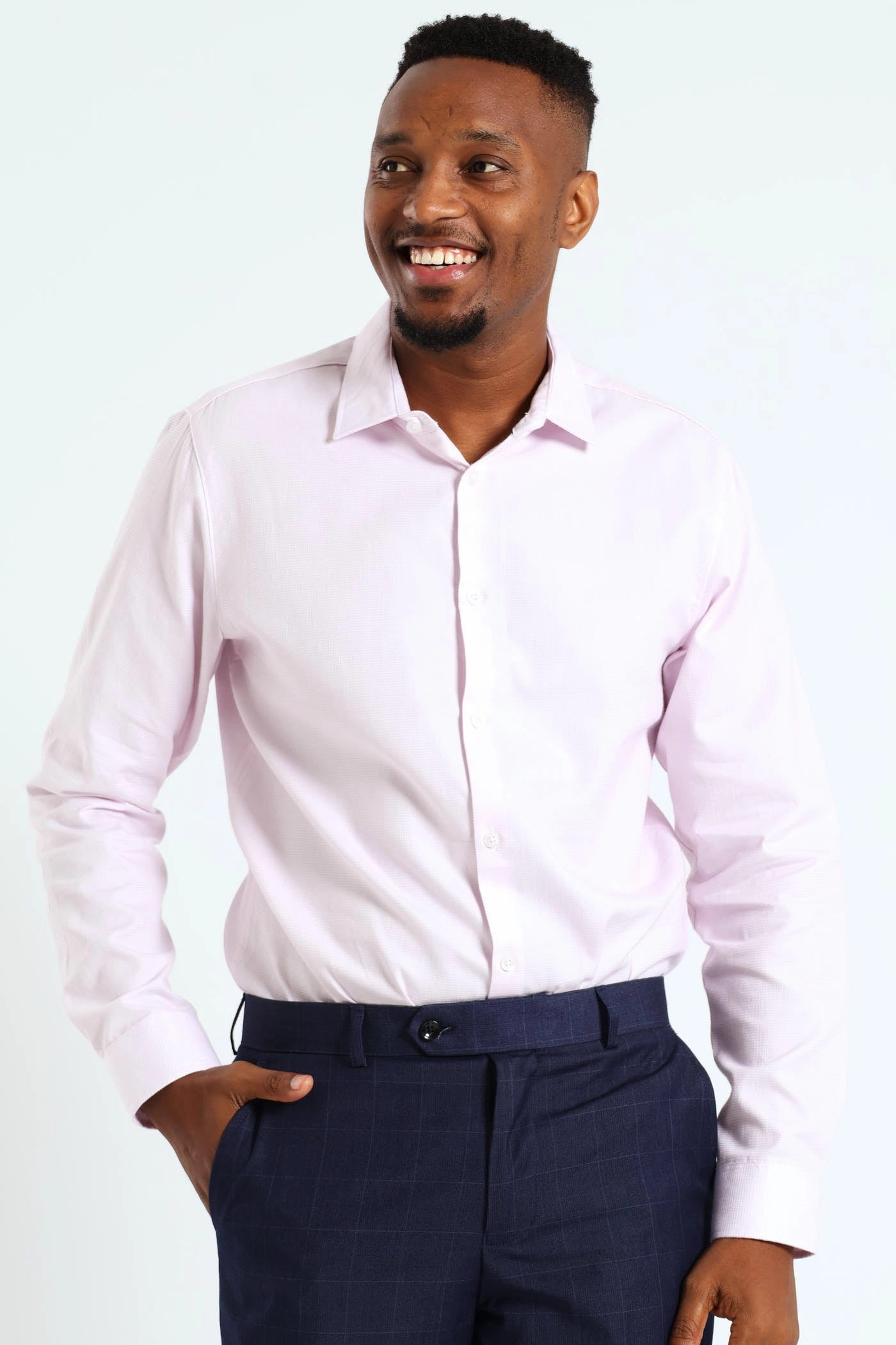Organic fashion products Melange Textured Shirt - Pink Denim - based fashion