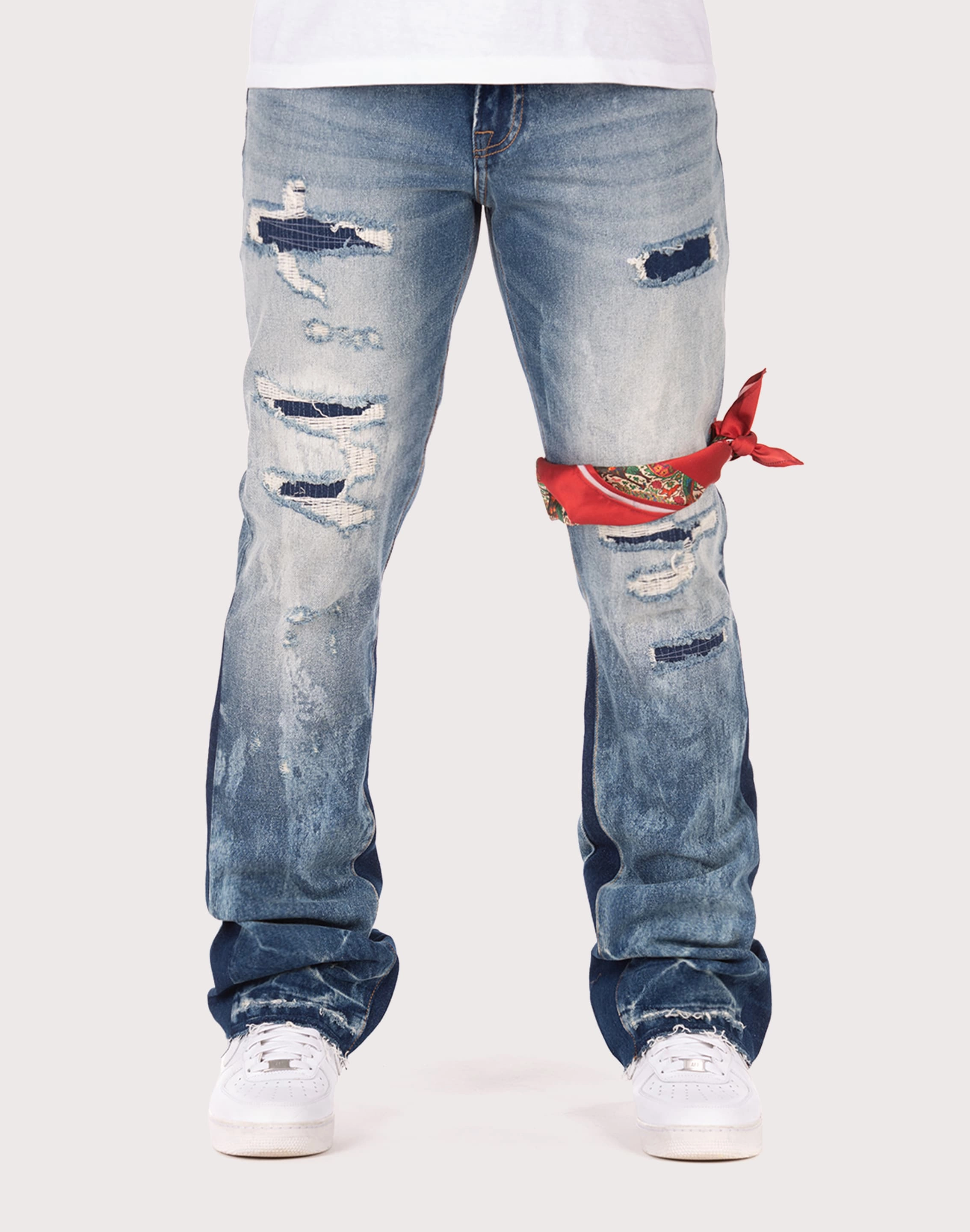 Sustainable fashion Akoo Monarch Slim Fit Stack Jeans Printed fashion