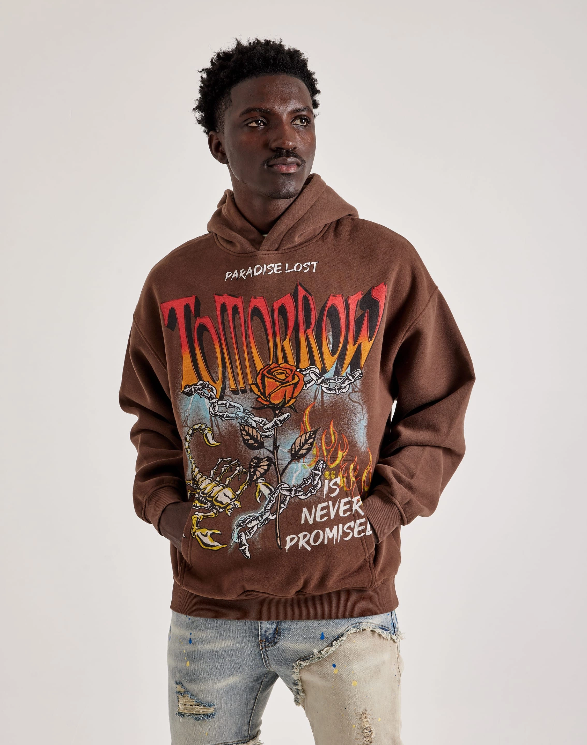 Printed fashion Paradise Lost Tomorrow Is Never Promised Hoodie Preppy style items