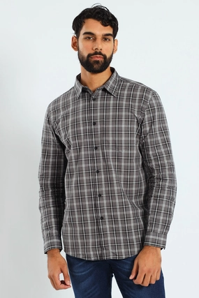 Party wear Check Shirt - Grey/Black/White Fashion brands