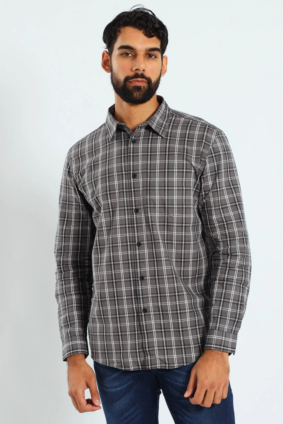 Quality apparel Check Shirt - Grey/Black/White Fashion museums