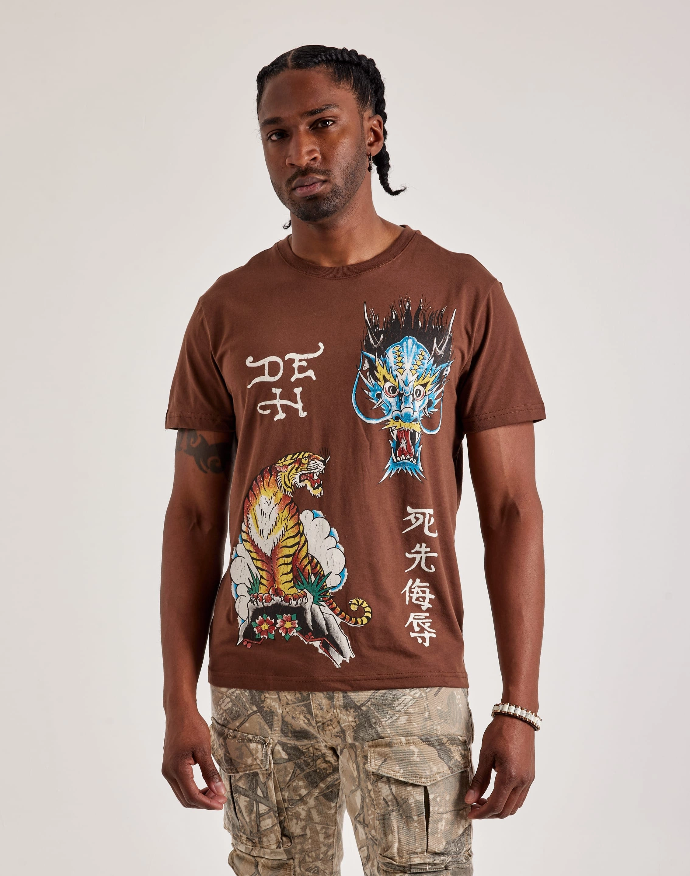 Ed Hardy Tiger Dragon Tee Denim products Budget - friendly fashion