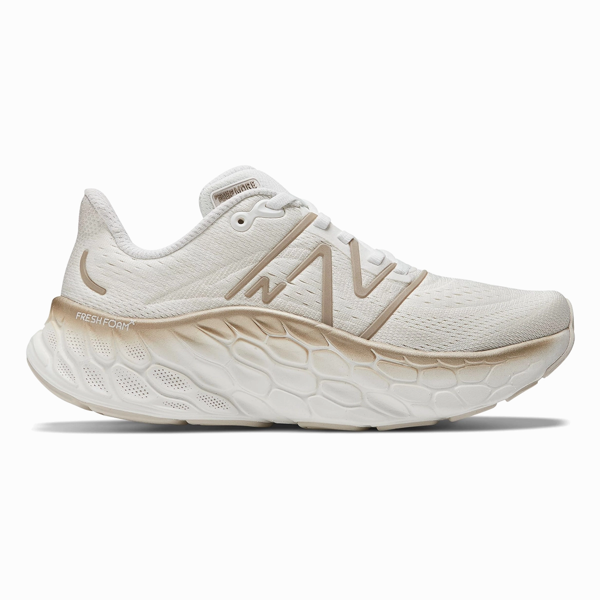 New Balance Fresh Foam X More V4 - White - Gold Metallic - Moonbeam Hygienic Resilient