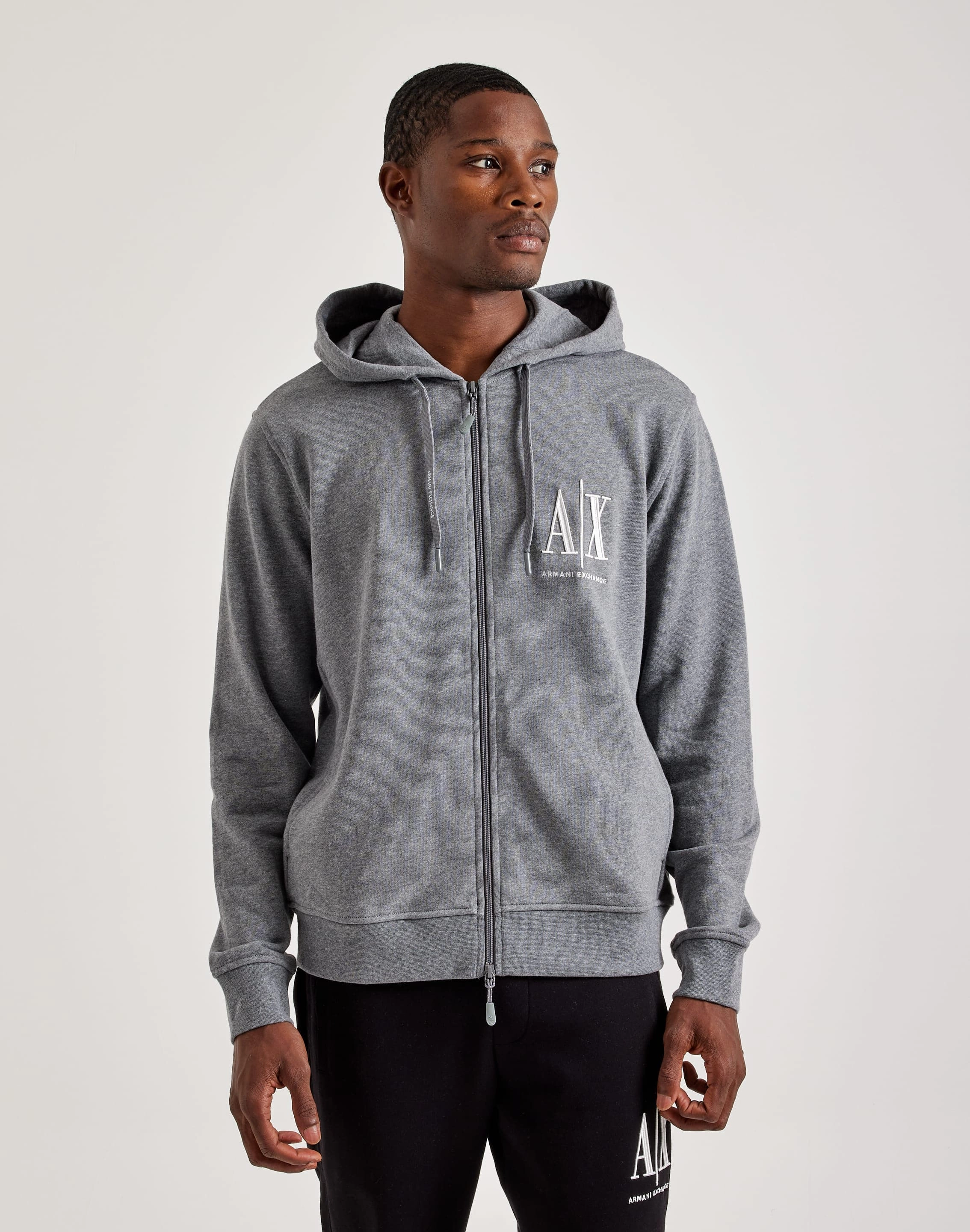 Polyester - used fashion Armani Exchange Icon Logo Full-Zip Hoodie Fashion customization