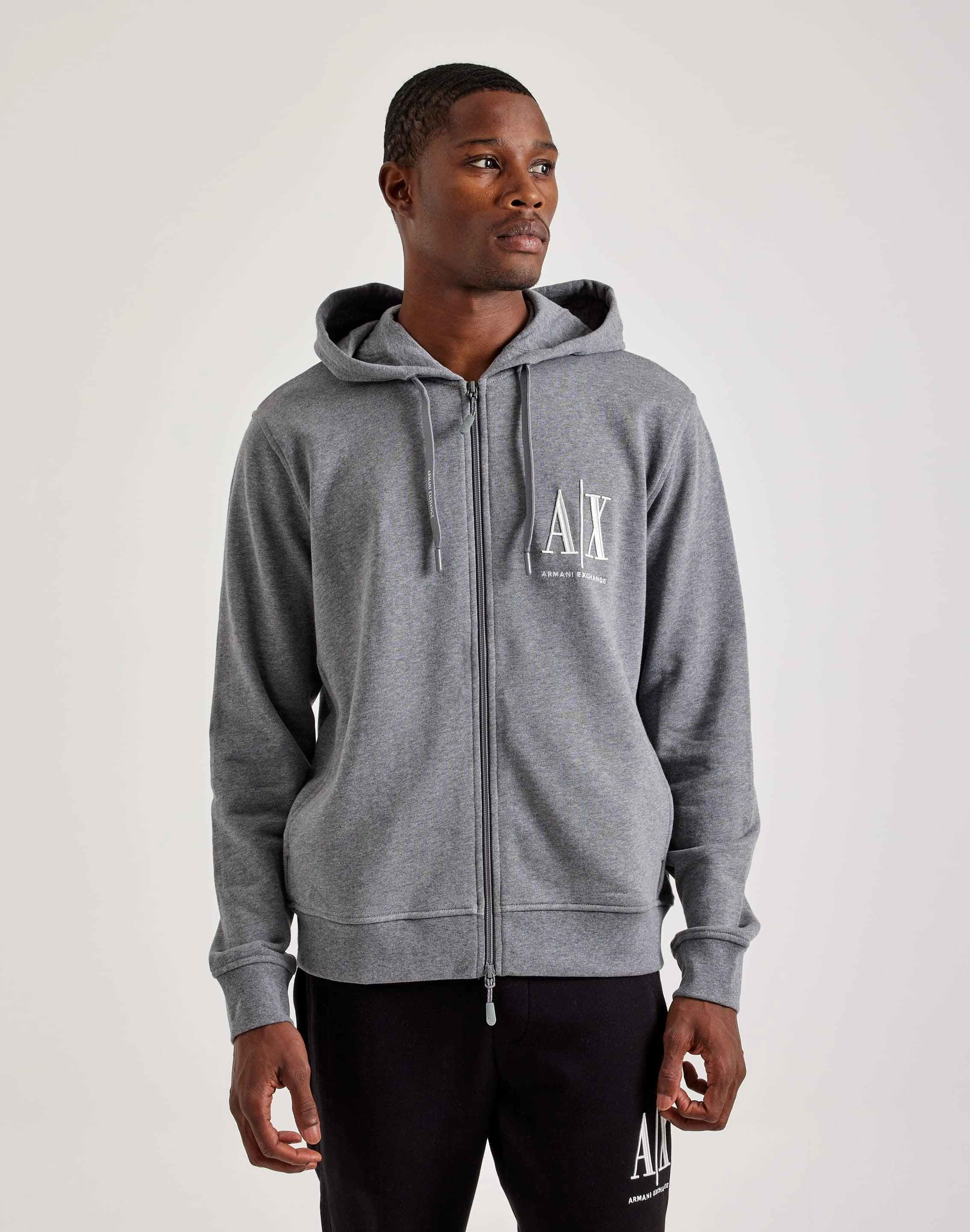 Armani Exchange Icon Logo Full-Zip Hoodie Clothing types Fashionable goods