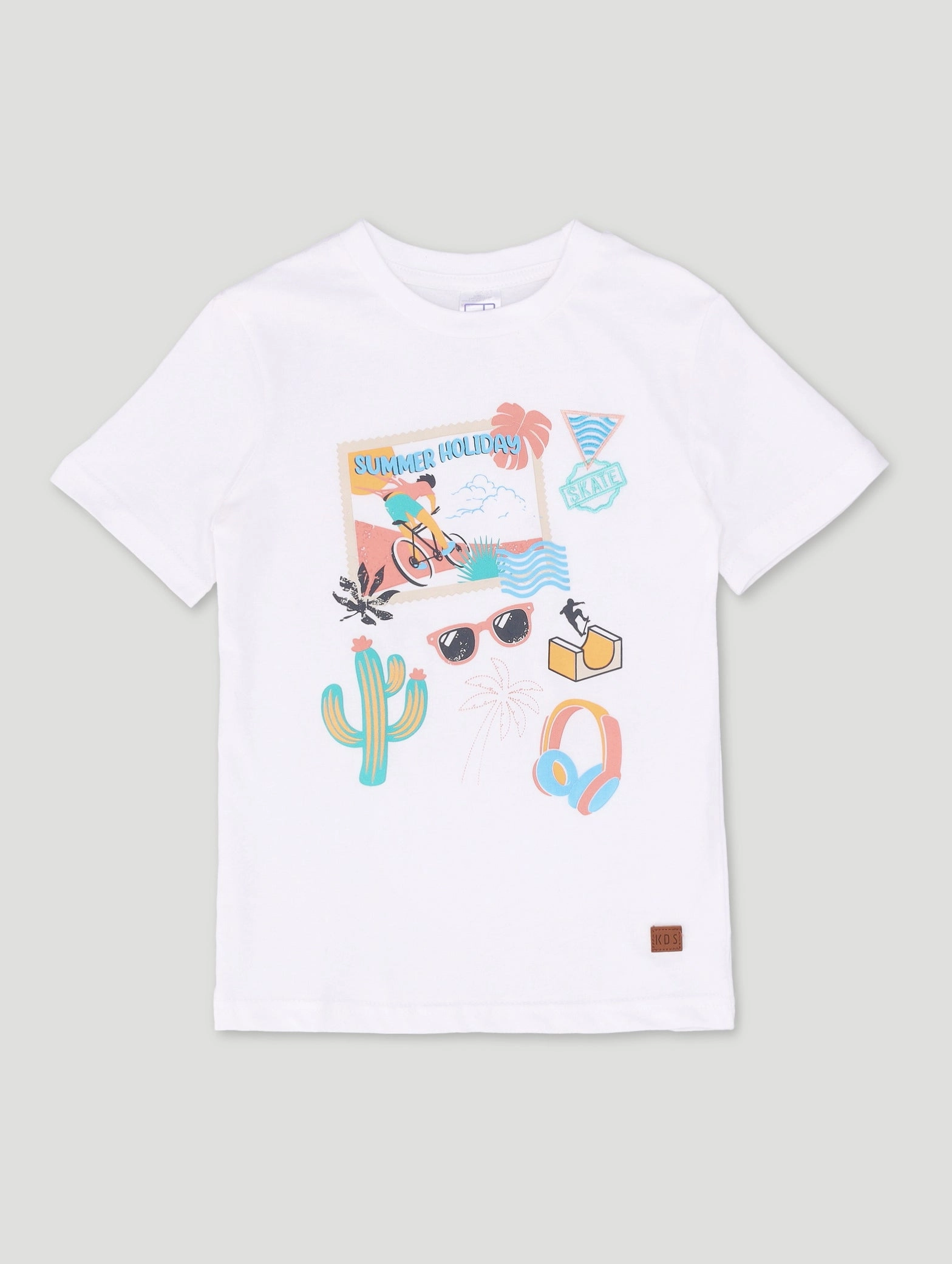 Pre-Boys Embroidered Summer Tee - White