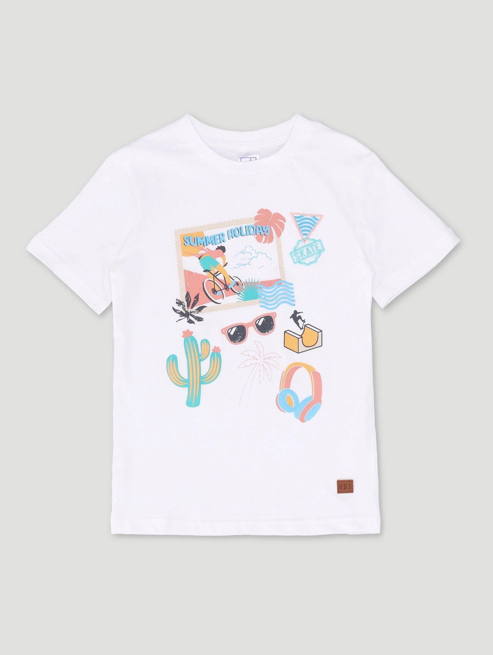 Pre-Boys Embroidered Summer Tee - White