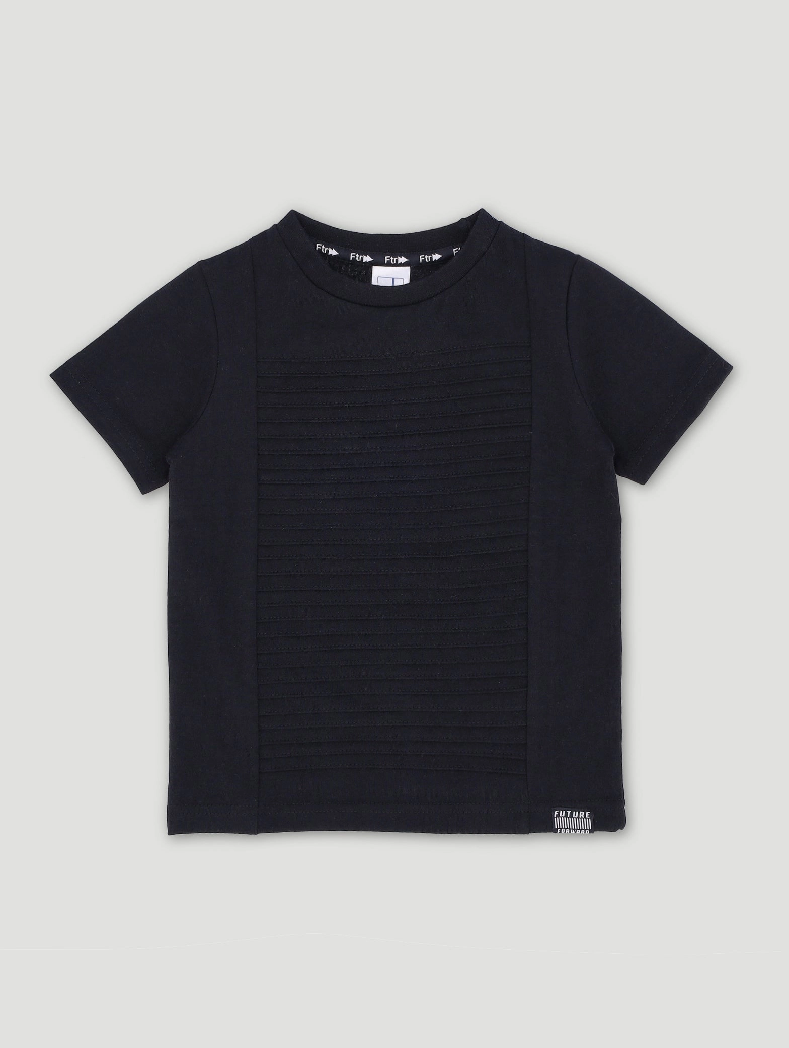 Pre-Boys Pintuck Panel Tee - Black