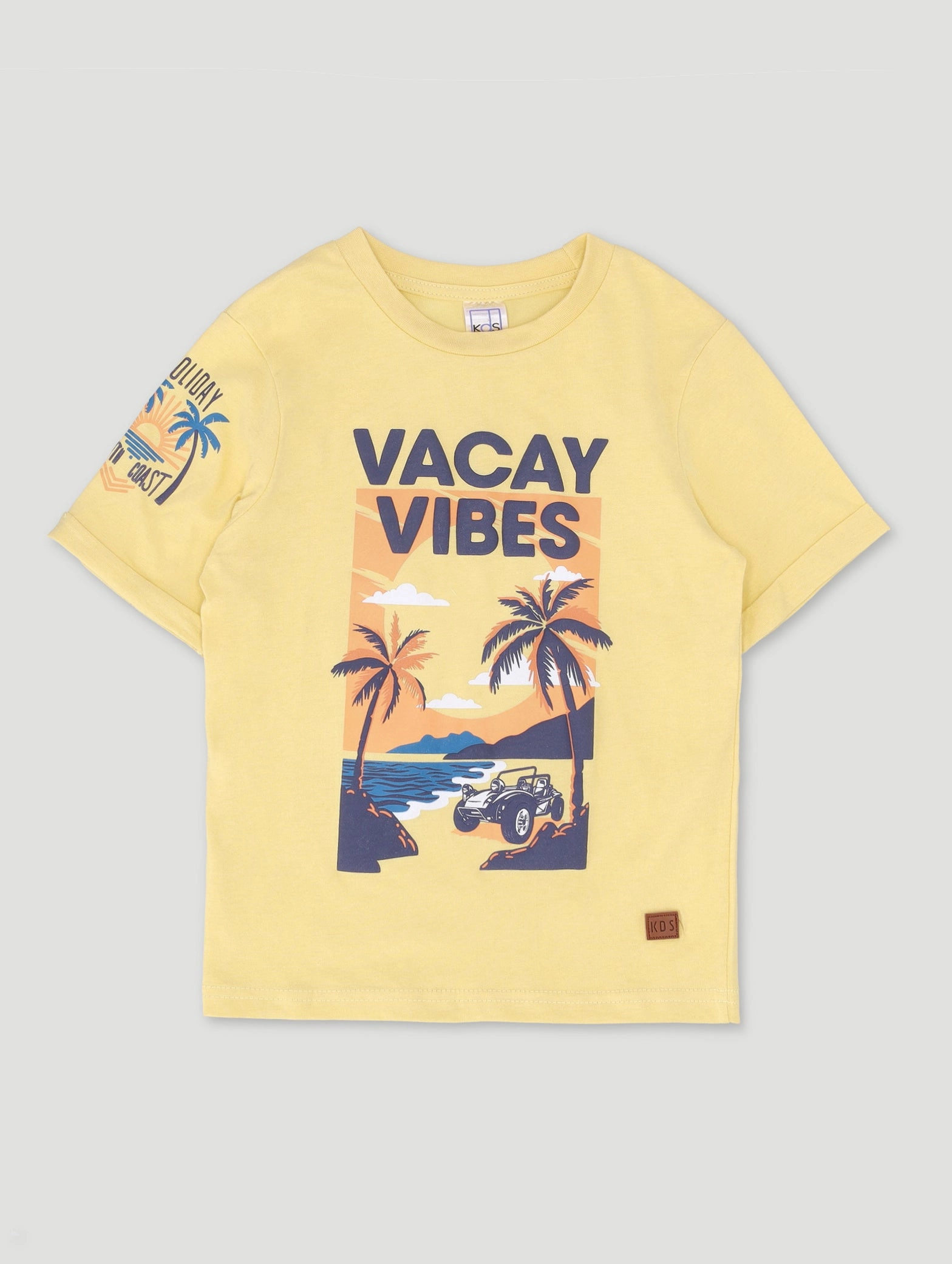 Pre-Boys Rolled Sleeve Beach Tee - Light Yellow