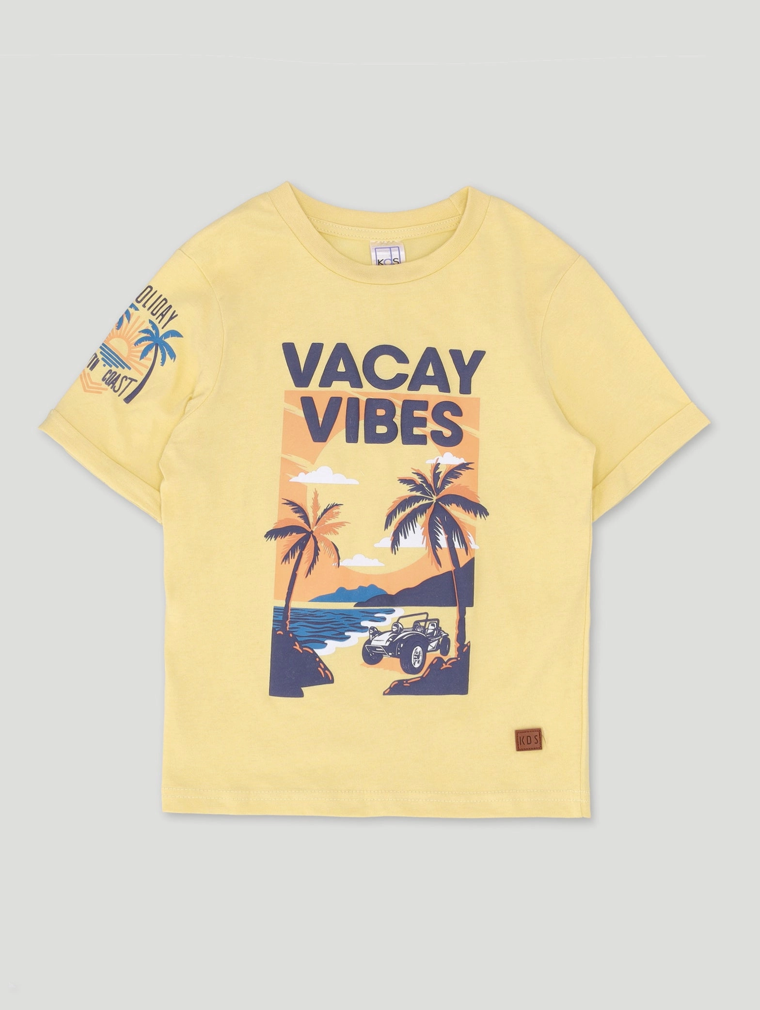 Pre-Boys Rolled Sleeve Beach Tee - Light Yellow