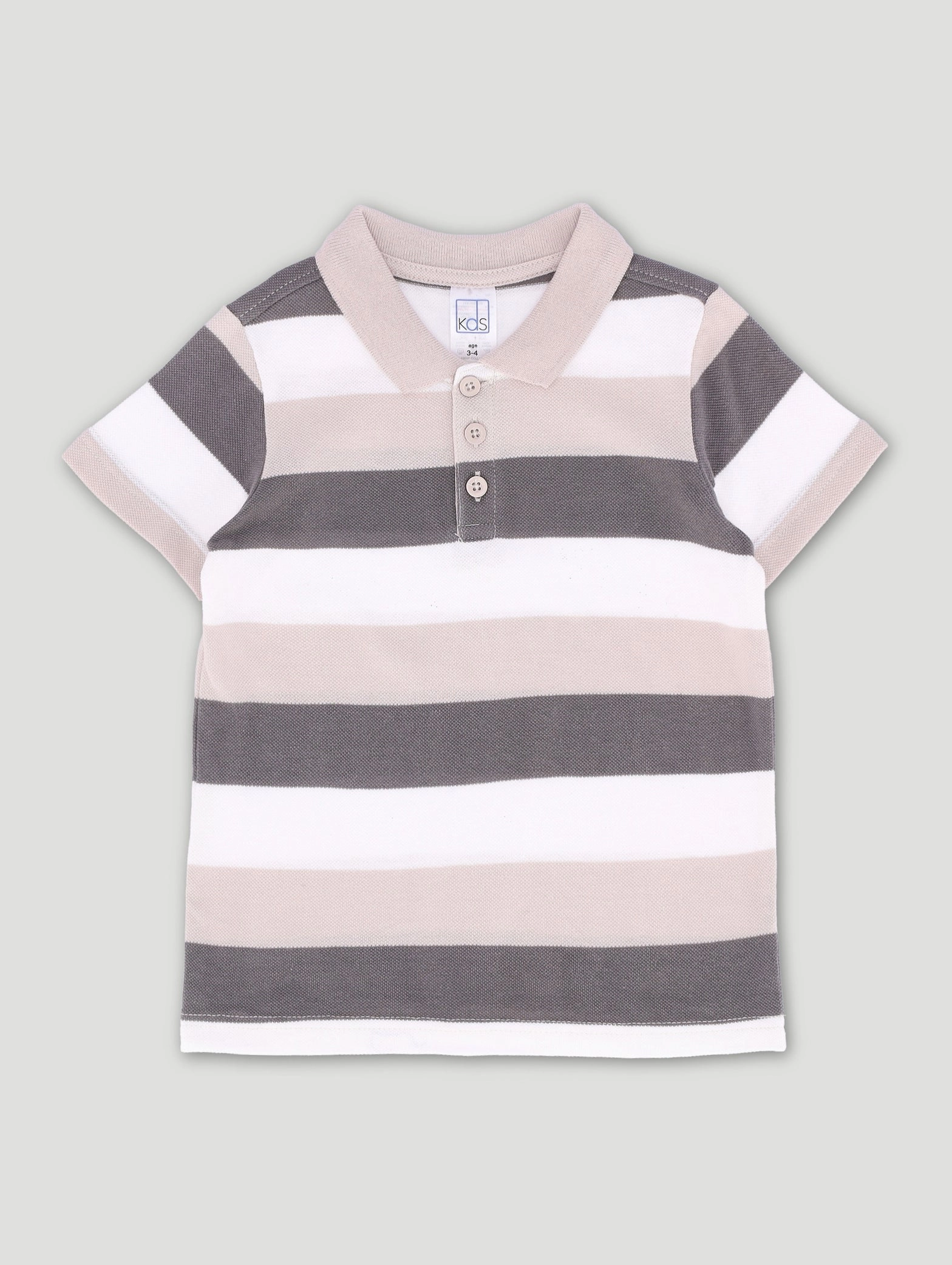 Pre-Boys Stripe Golfer - Stone