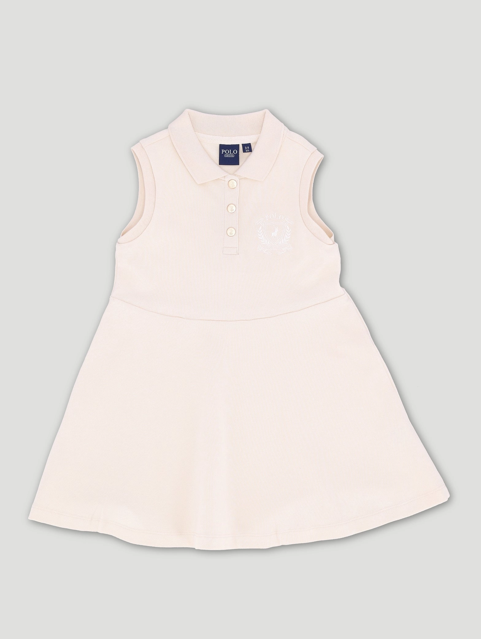 Pre-Girls Kerry Crested Sleeveless Dress - Cream Clearance fashion Fashionable goods