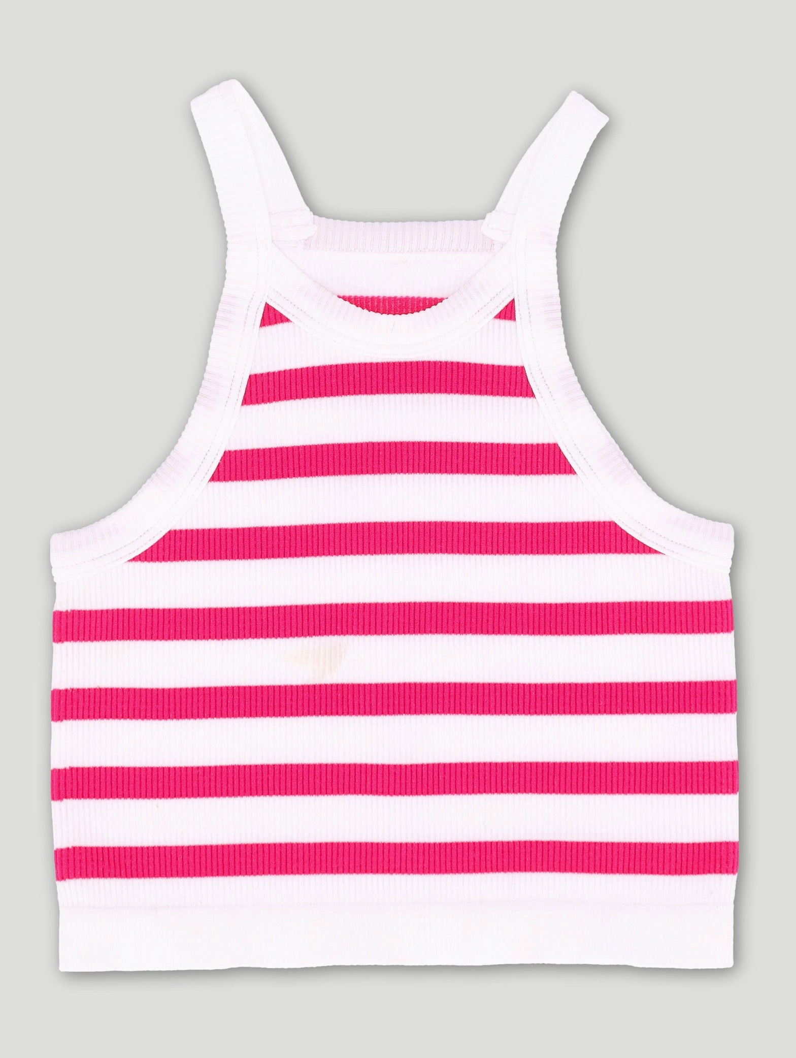 Pre-Girls Seamless Stripe Top - White/Pink