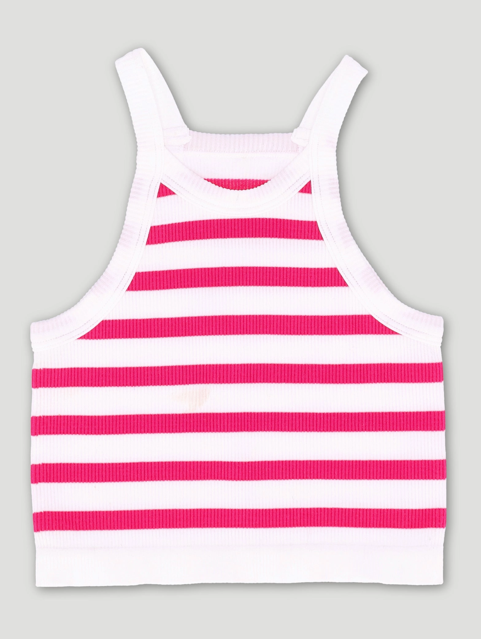 Pre-Girls Seamless Stripe Top - White/Pink