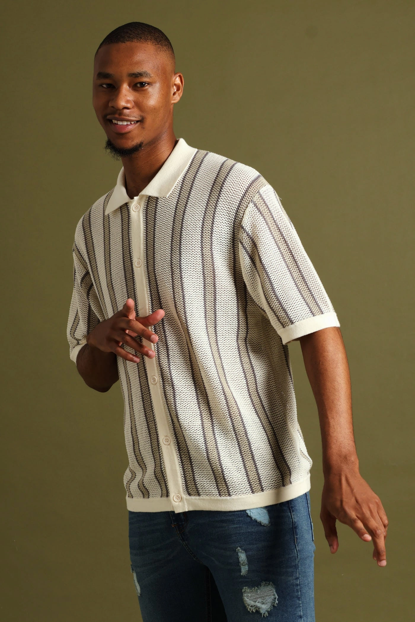 Crochet Shirt - Stone Runway fashion Fashion museums