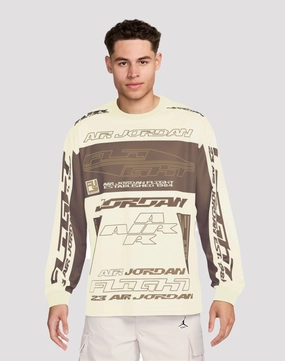 Preppy style items Jordan MVP Printed Longsleeve Archaeo Brown Shirt Athleisure fashion