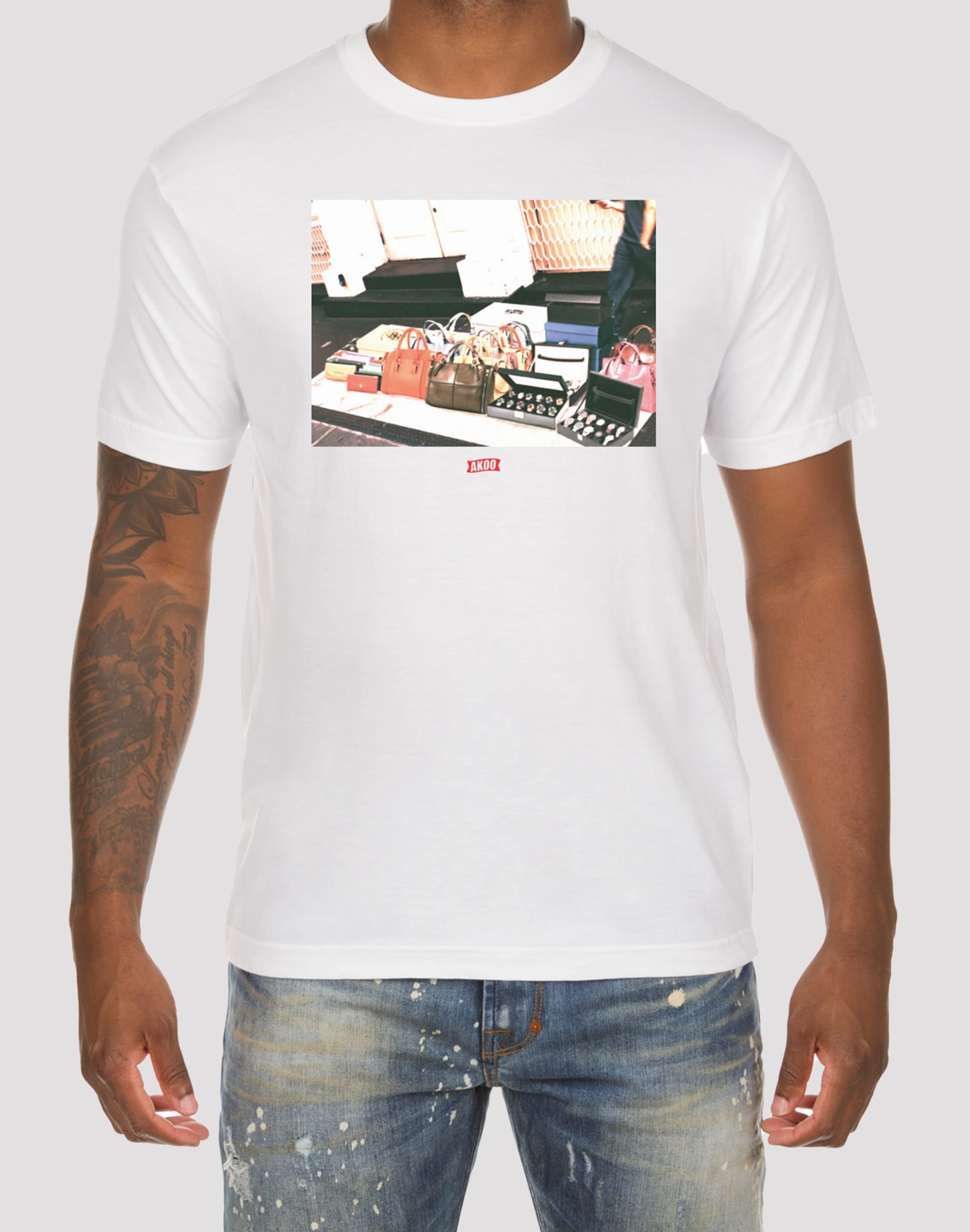 Printed fashion Akoo Bam White Tee Seasonal wear