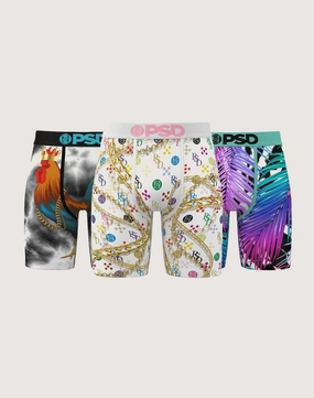 Printed fashion Psd Underwear Cocky Luxe Palm Boxer Briefs 3-Pack Clothing and accessories